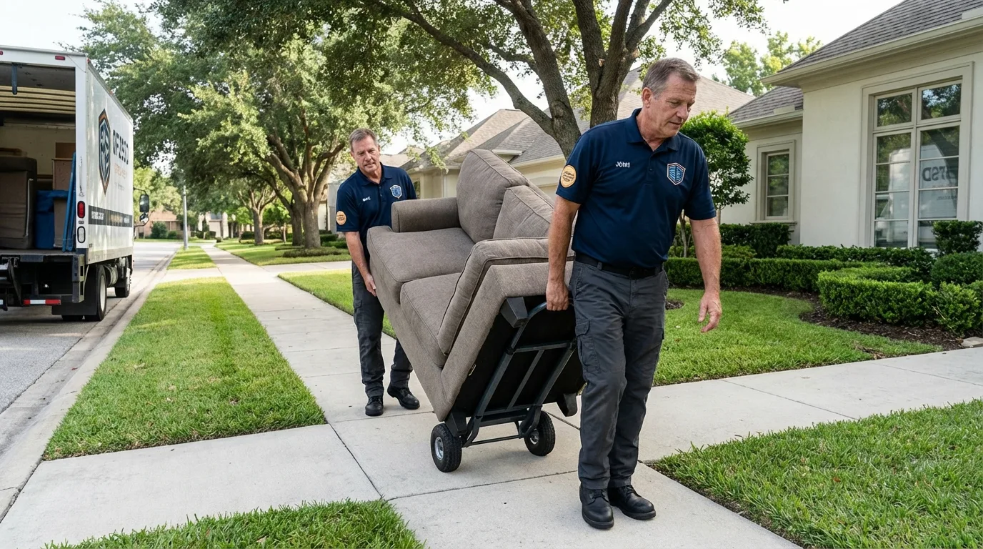 Local residential moving crew loading furniture in Danville, AL