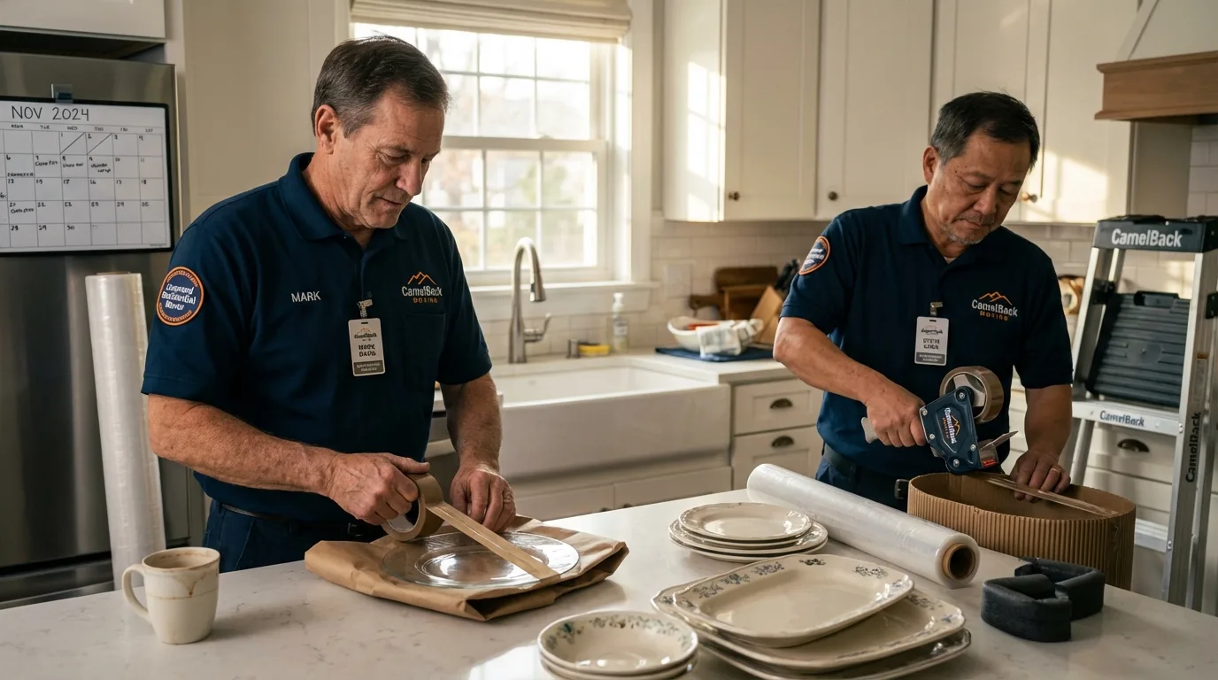 Professional crew packing kitchen dishware in Danville, AL